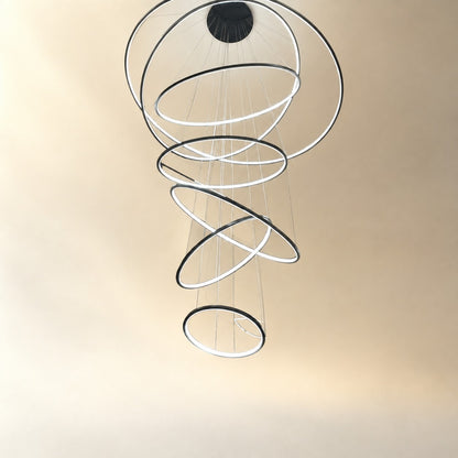 WOMO Large Tiered Ring LED Foyer Chandelier-WM2160