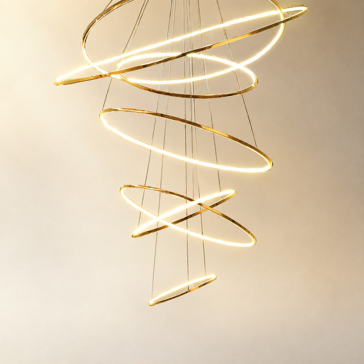 WOMO Large Tiered Ring LED Foyer Chandelier-WM2160