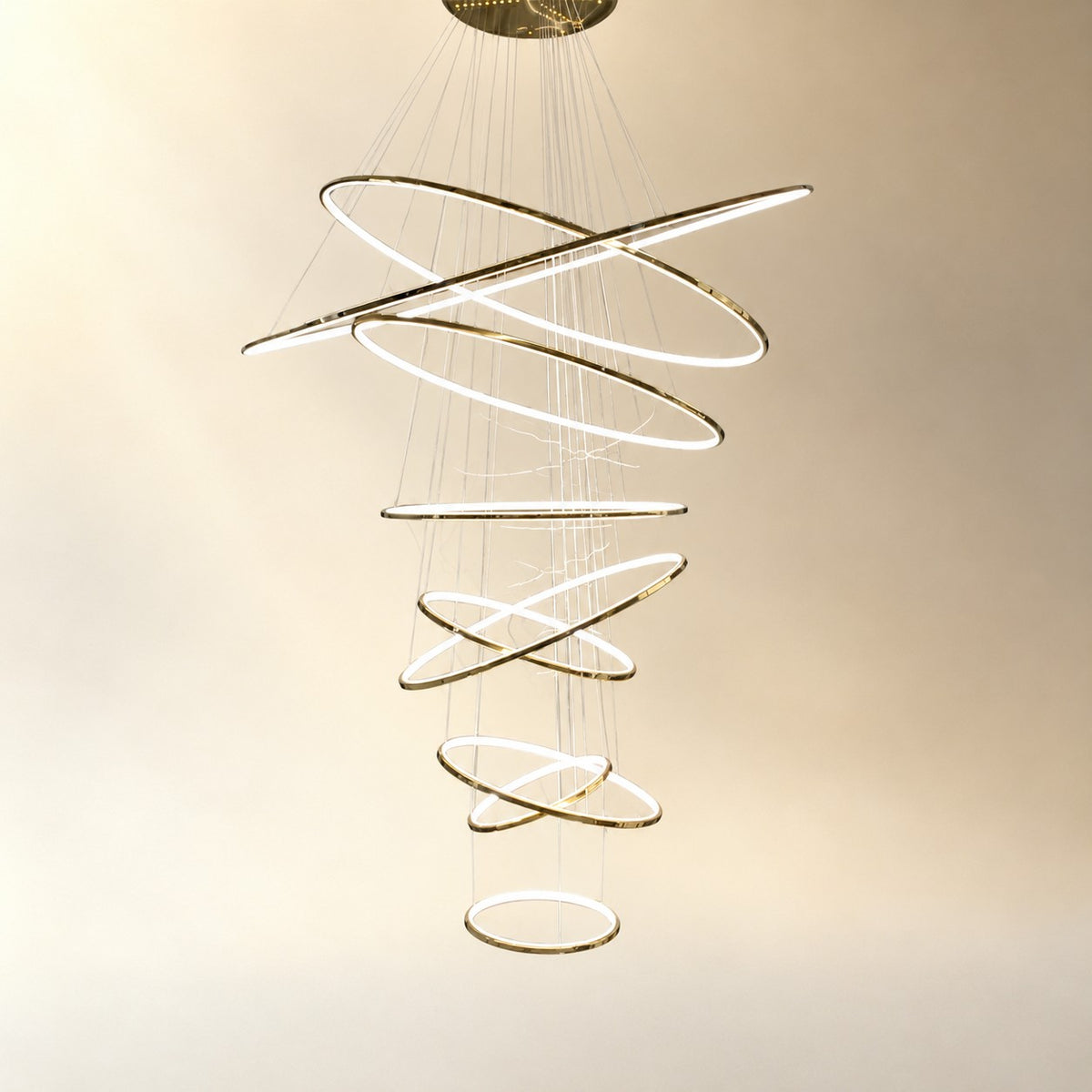 WOMO Large Tiered Ring LED Foyer Chandelier-WM2160