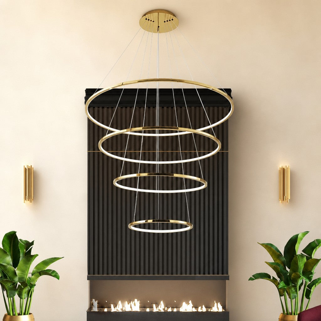 WOMO Large Tiered Ring LED Foyer Chandelier-WM2160