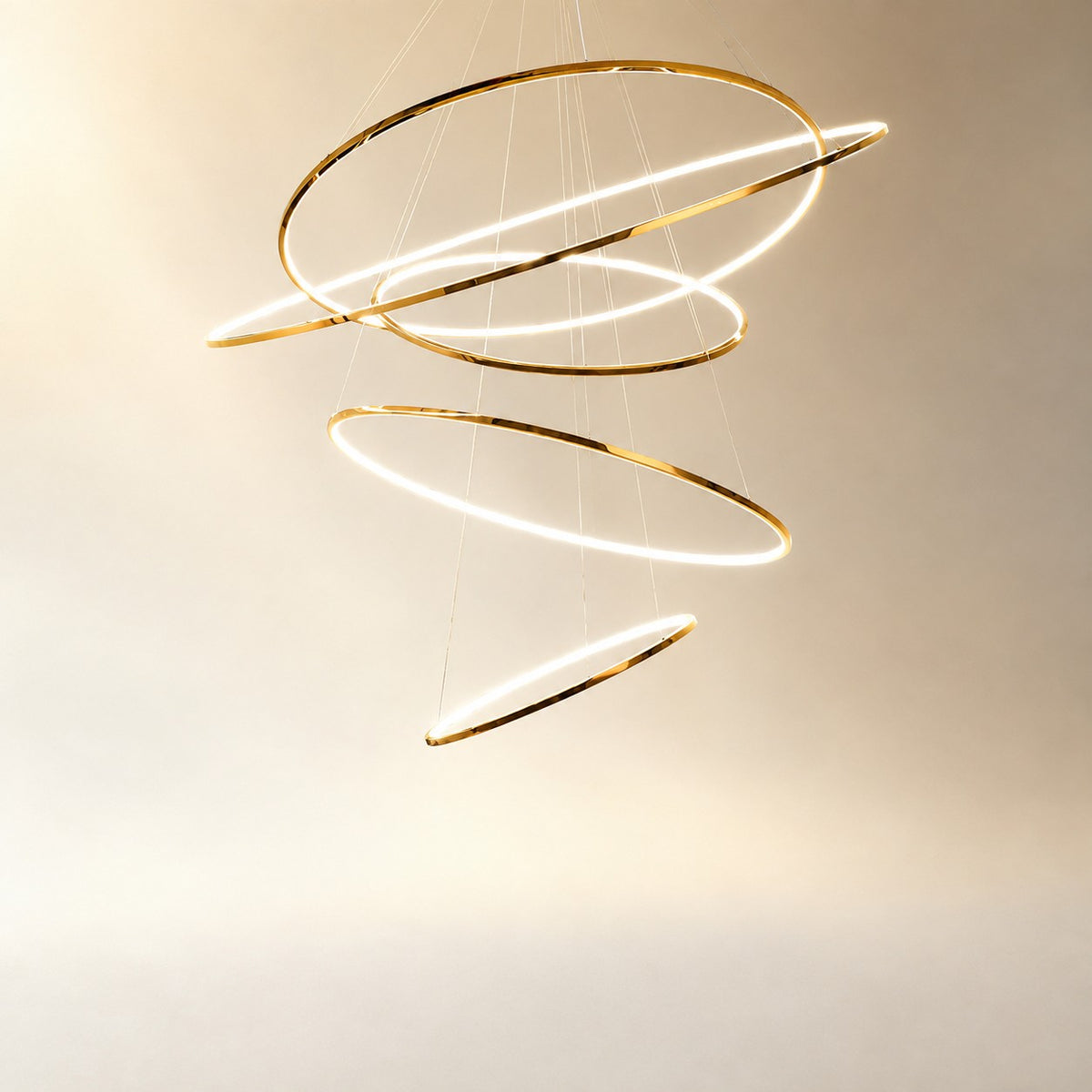 WOMO Large Tiered Ring LED Foyer Chandelier-WM2160