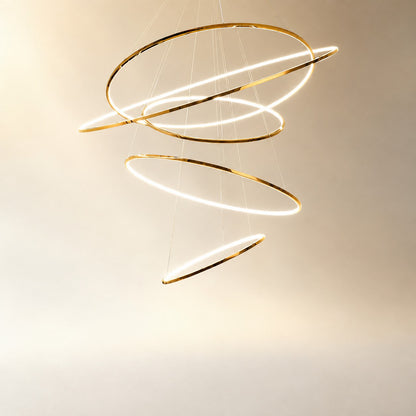 WOMO Large Tiered Ring LED Foyer Chandelier-WM2160