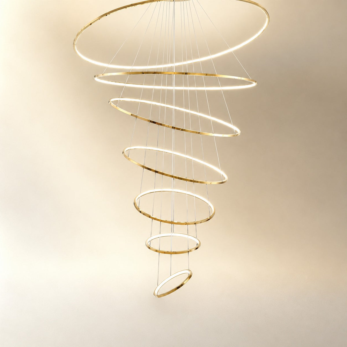 WOMO Large Tiered Ring LED Foyer Chandelier-WM2160