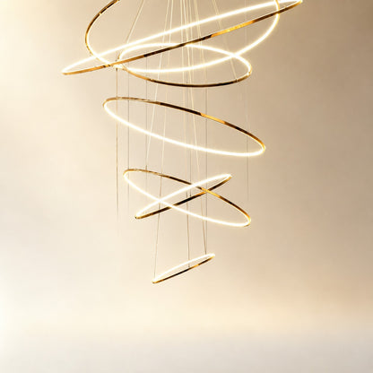 WOMO Large Tiered Ring LED Foyer Chandelier-WM2160