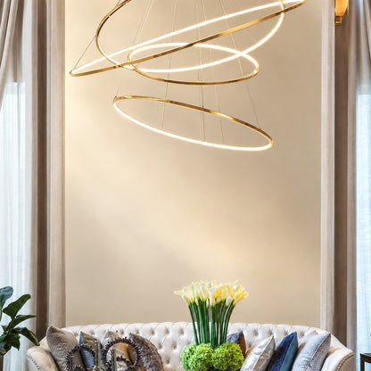 WOMO Large Tiered Ring LED Foyer Chandelier-WM2160