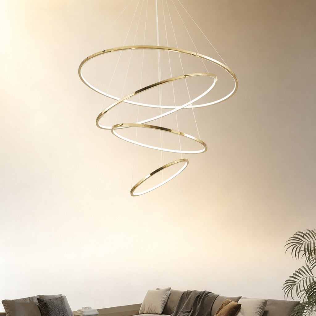 WOMO Large Tiered Ring LED Foyer Chandelier-WM2160