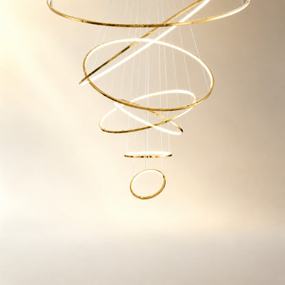 WOMO Large Tiered Ring LED Foyer Chandelier-WM2160