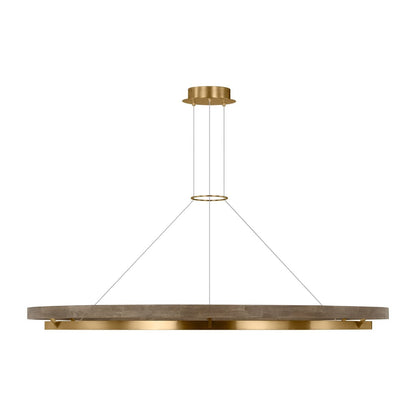 Grace Brass and Wood Chandelier 24" 30'' 36'' 48" 65''D
