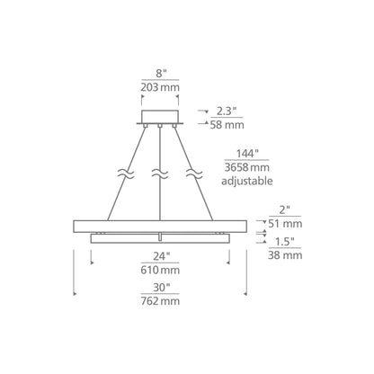 Grace Brass and Wood Chandelier 24" 30'' 36'' 48" 65''D