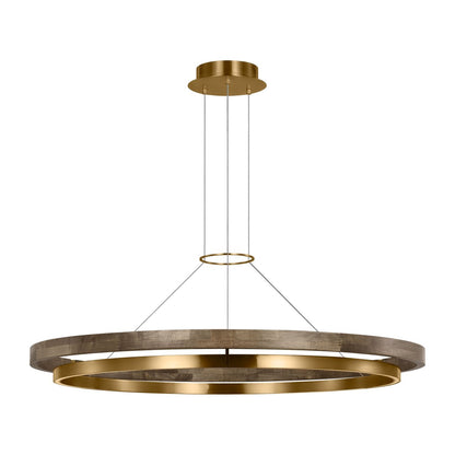 Grace Brass and Wood Chandelier 24" 30'' 36'' 48" 65''D