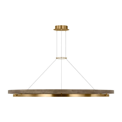 Grace Brass and Wood Chandelier 24" 30'' 36'' 48" 65''D