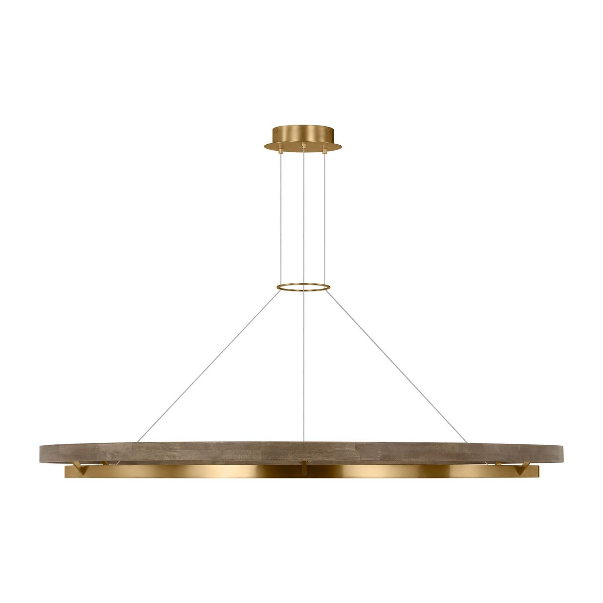 Grace Brass and Wood Chandelier 24" 30'' 36'' 48" 65''D