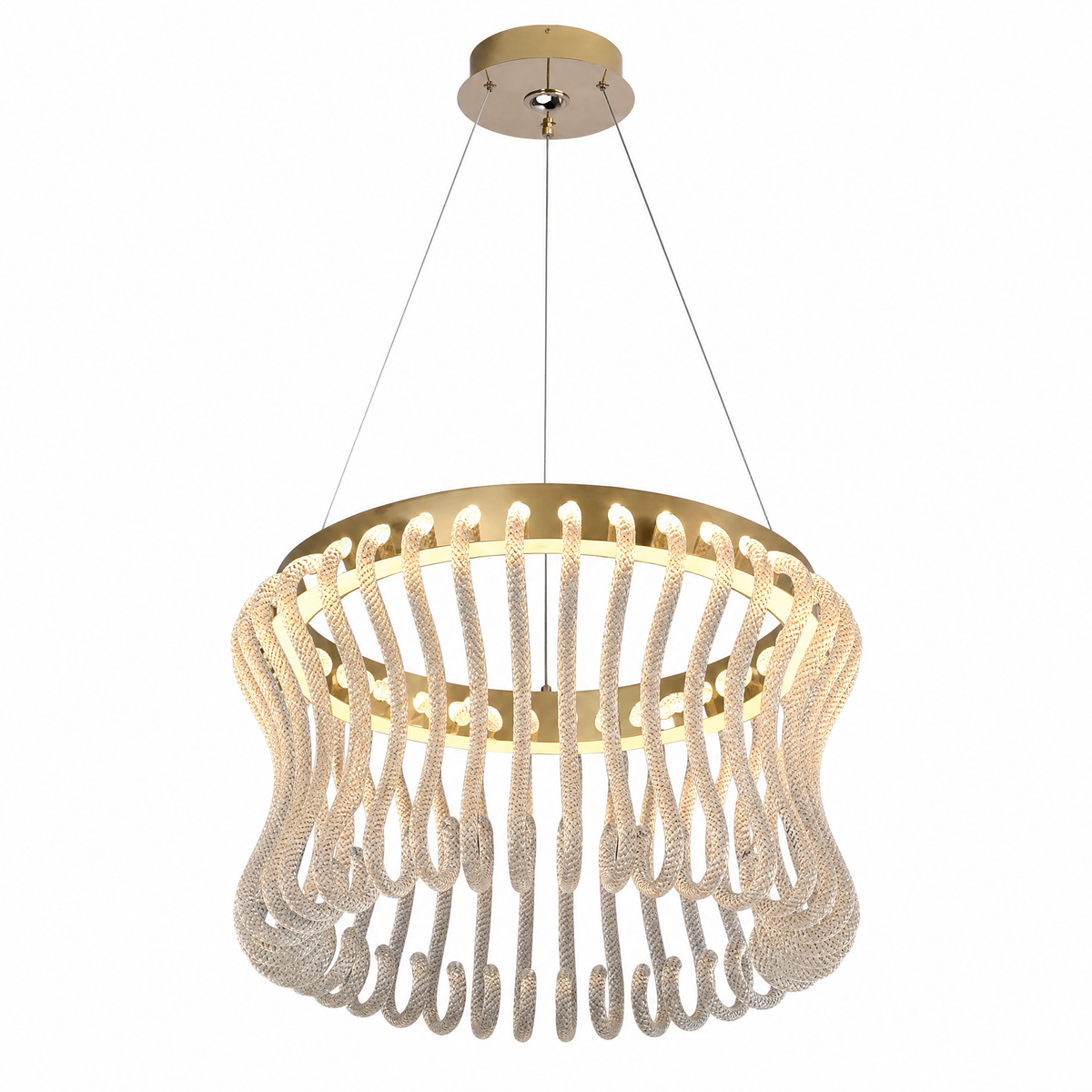 Yoria Glass Round Chandelier 21.6"D