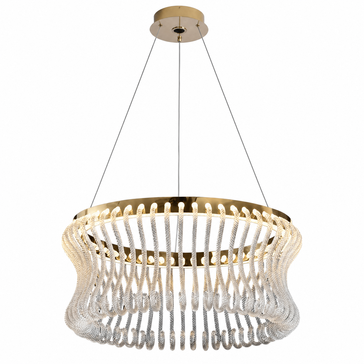 Yoria Glass Round Chandelier 21.6"D