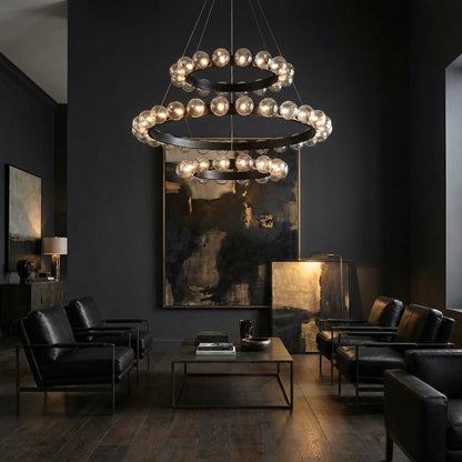 Kaien Bubbles 3-Tier Nested Glass Chandelier