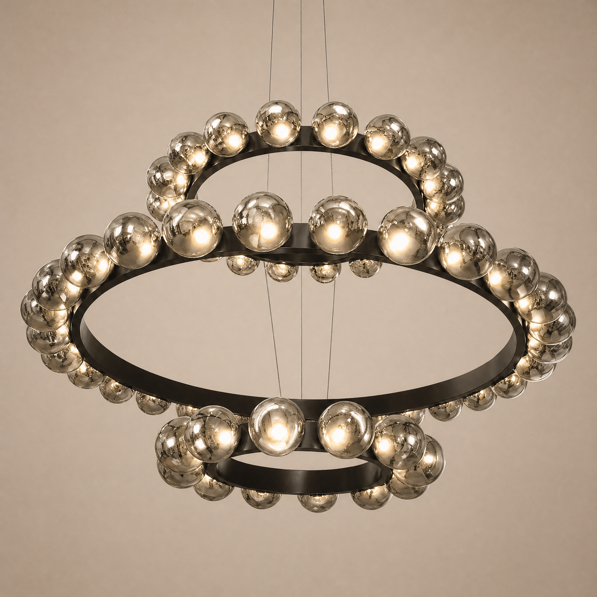 Kaien Bubbles 3-Tier Nested Glass Chandelier