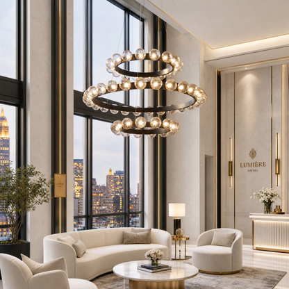 Kaien Bubbles 3-Tier Nested Glass Chandelier
