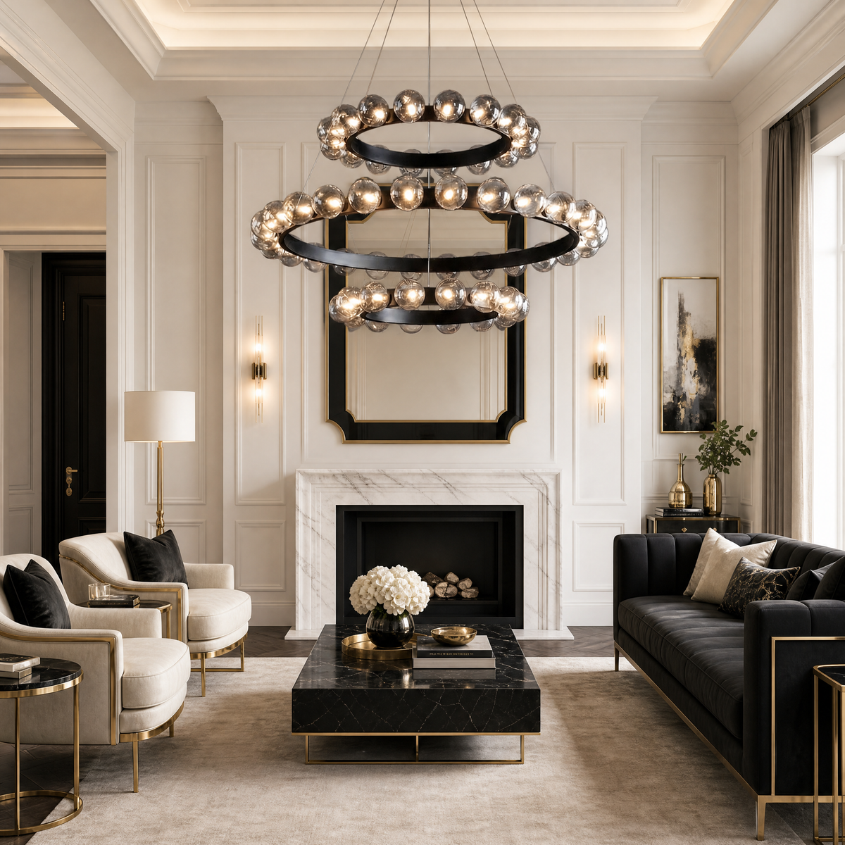 Kaien Bubbles 3-Tier Nested Glass Chandelier