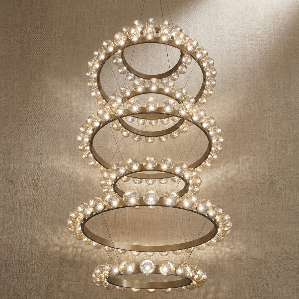 Ellison Glass Bubble Tiered Ring Chandelier