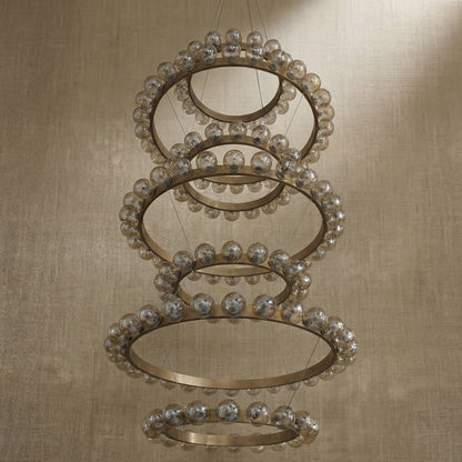 Ellison Glass Bubble Tiered Ring Chandelier