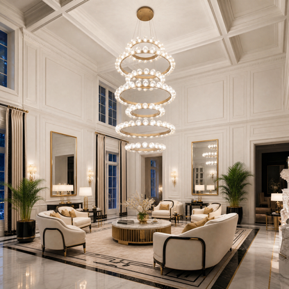 Ellison Glass Bubble Tiered Ring Chandelier