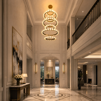 Ellison Glass Bubble Tiered Ring Chandelier