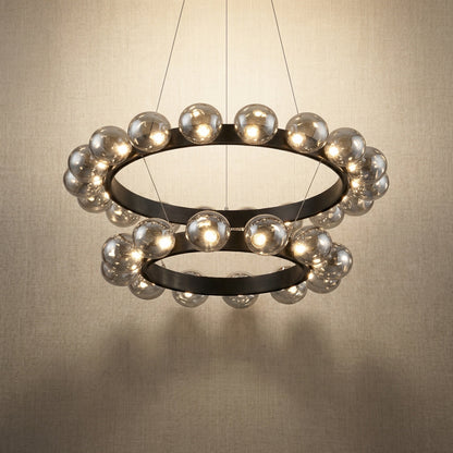 Kaien Bubbles Nested Glass Chandelier 31"