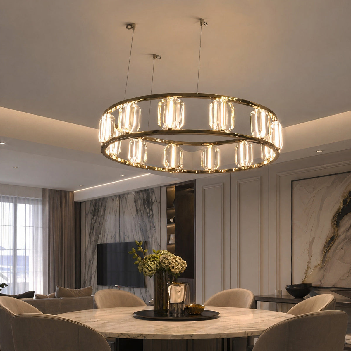 Loren Contemporary Crystal Chandelier