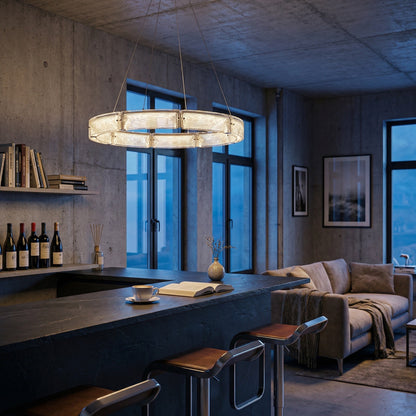 Galia Modern Glass Round Chandelier
