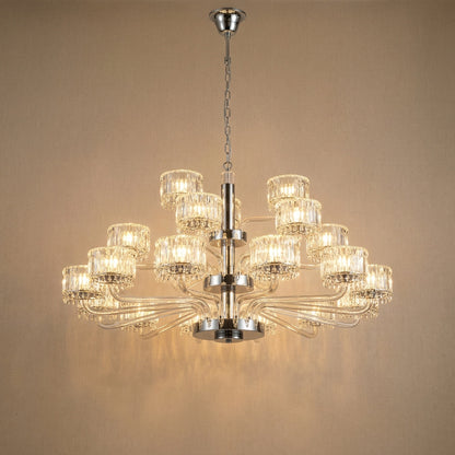 Daeia Transitional Chrome Crystal Chandelier