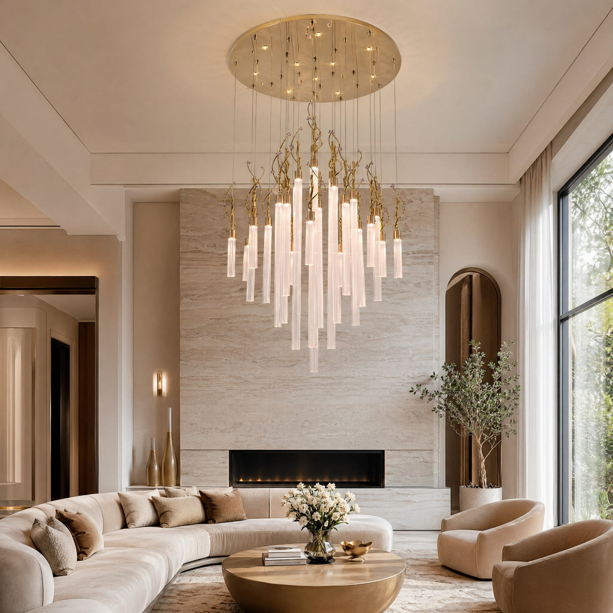 Braen Modern Glass Round Chandelier 47"