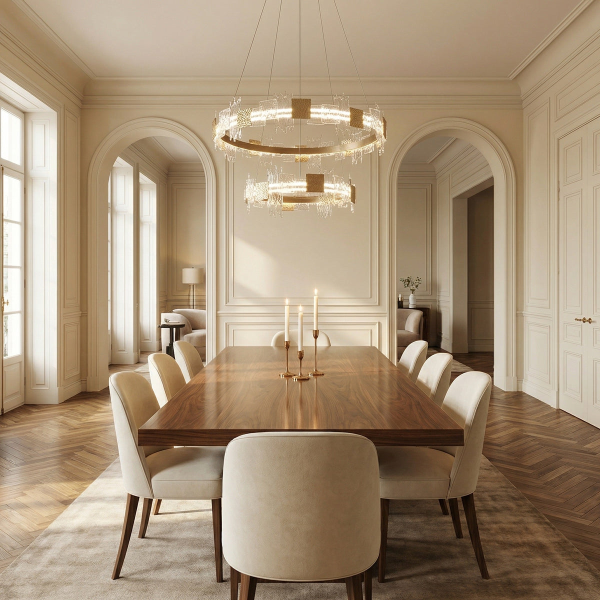 Elodie 2 Tiers Modern Gold Chandelier