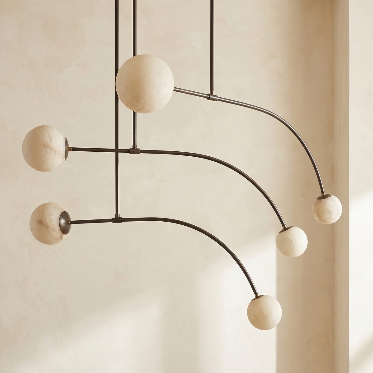 Arc Orb Alabaster Pendant Light