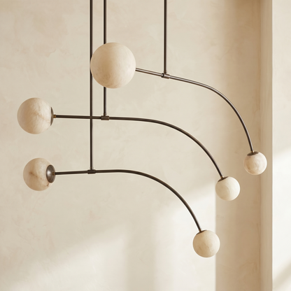 Arc Orb Alabaster Pendant Light