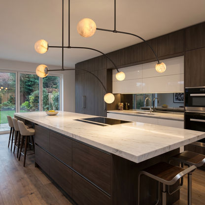 Arc Orb Alabaster Pendant Light