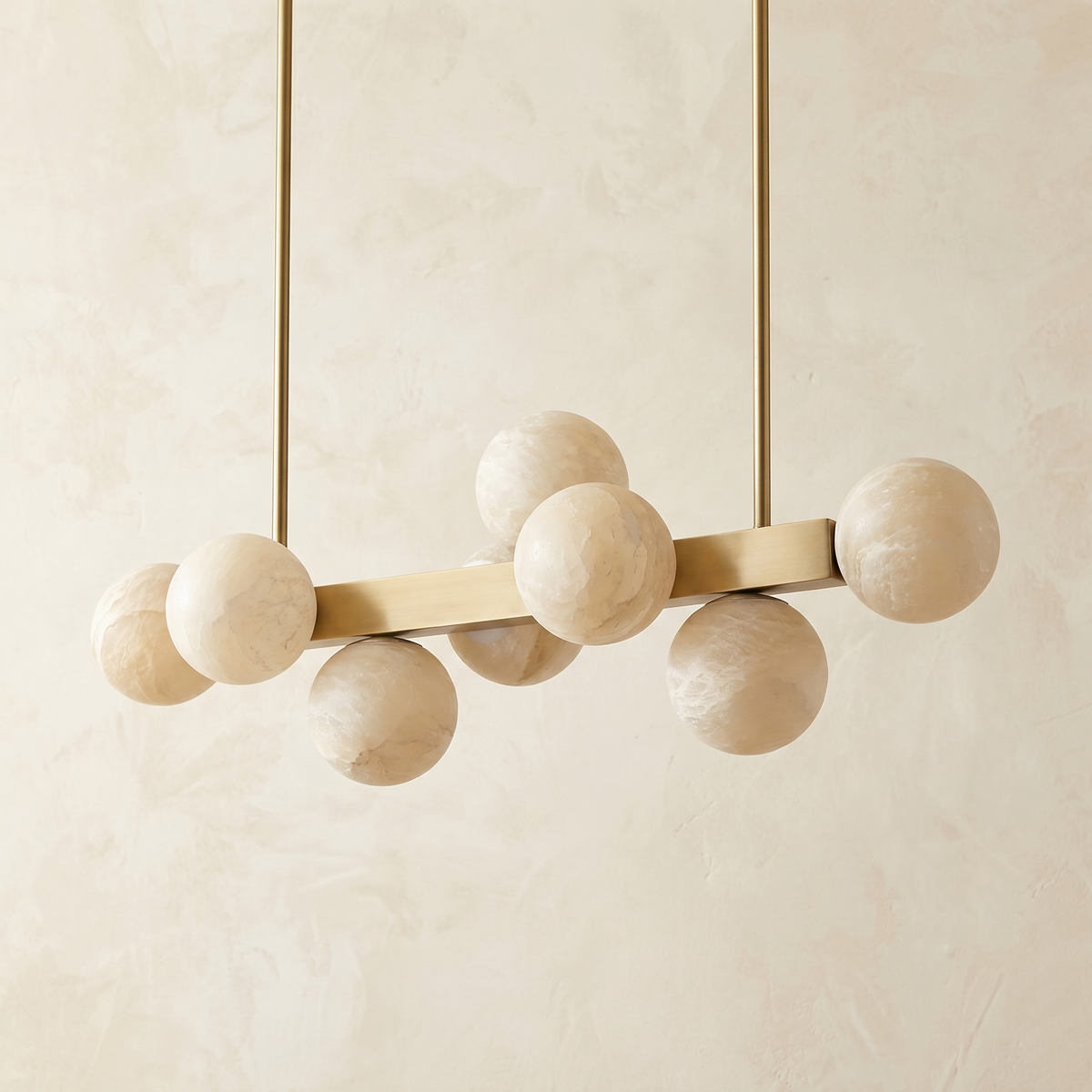Brass Multi-orb Alabaster Pendant Light