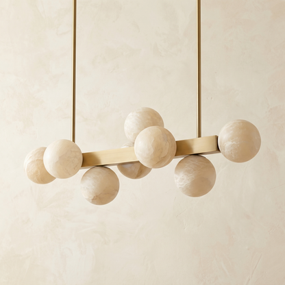Brass Multi-orb Alabaster Pendant Light