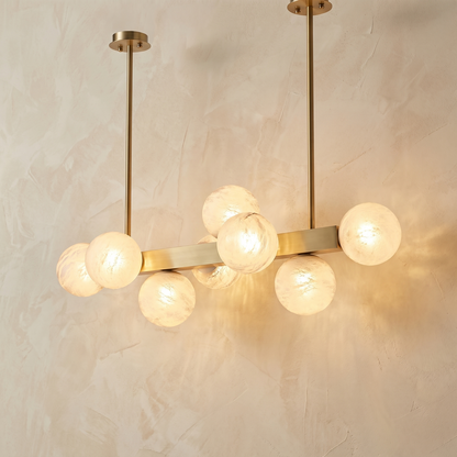 Brass Multi-orb Alabaster Pendant Light