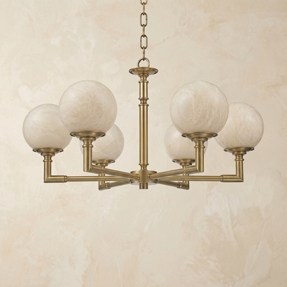 Brass Orb Classic Alabaster Pendant Light