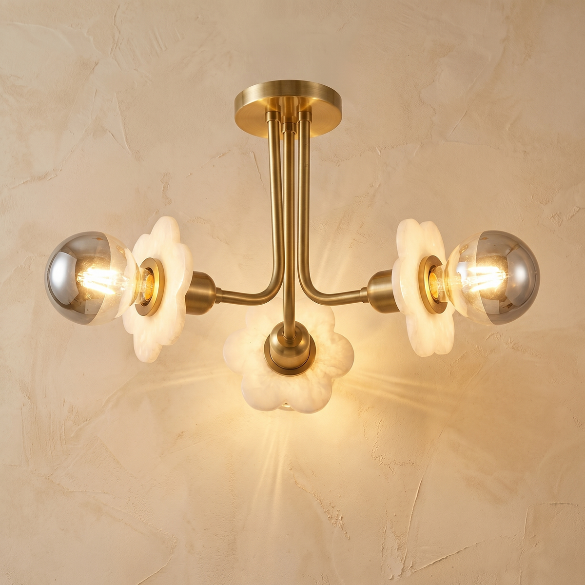 Ceiling 3-orb Alabaster