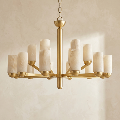 Cylinder Shade Alabaster Pendant Light
