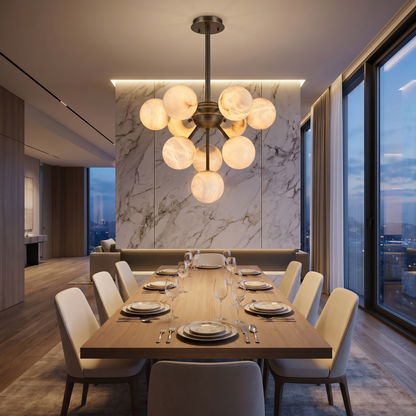 Orb Cluster Alabaster Pendant Light