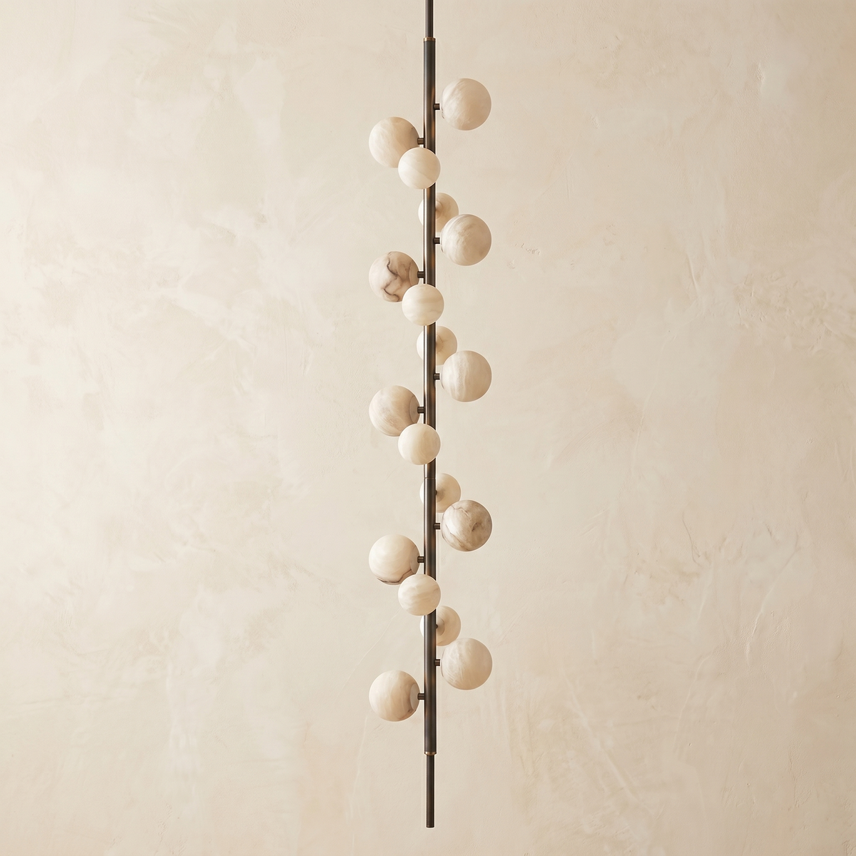 Vertical Orb Cascade Alabaster Pendant Light