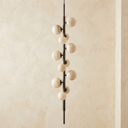 Vertical Orb Cascade Alabaster Pendant Light
