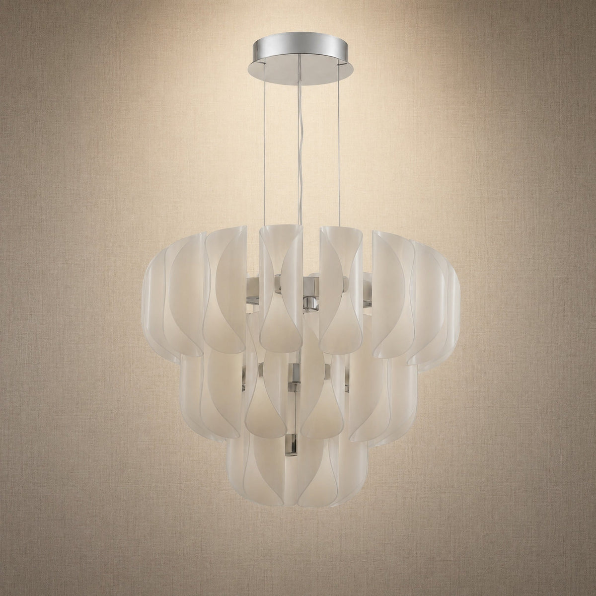 Ilyia Tiered Modern Glass Chandelier 31" D