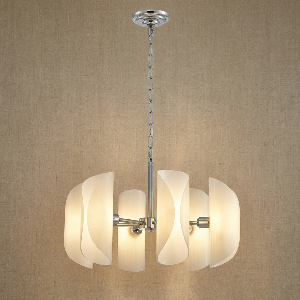 Ilyia Modern Chrome Glass Pendant Light