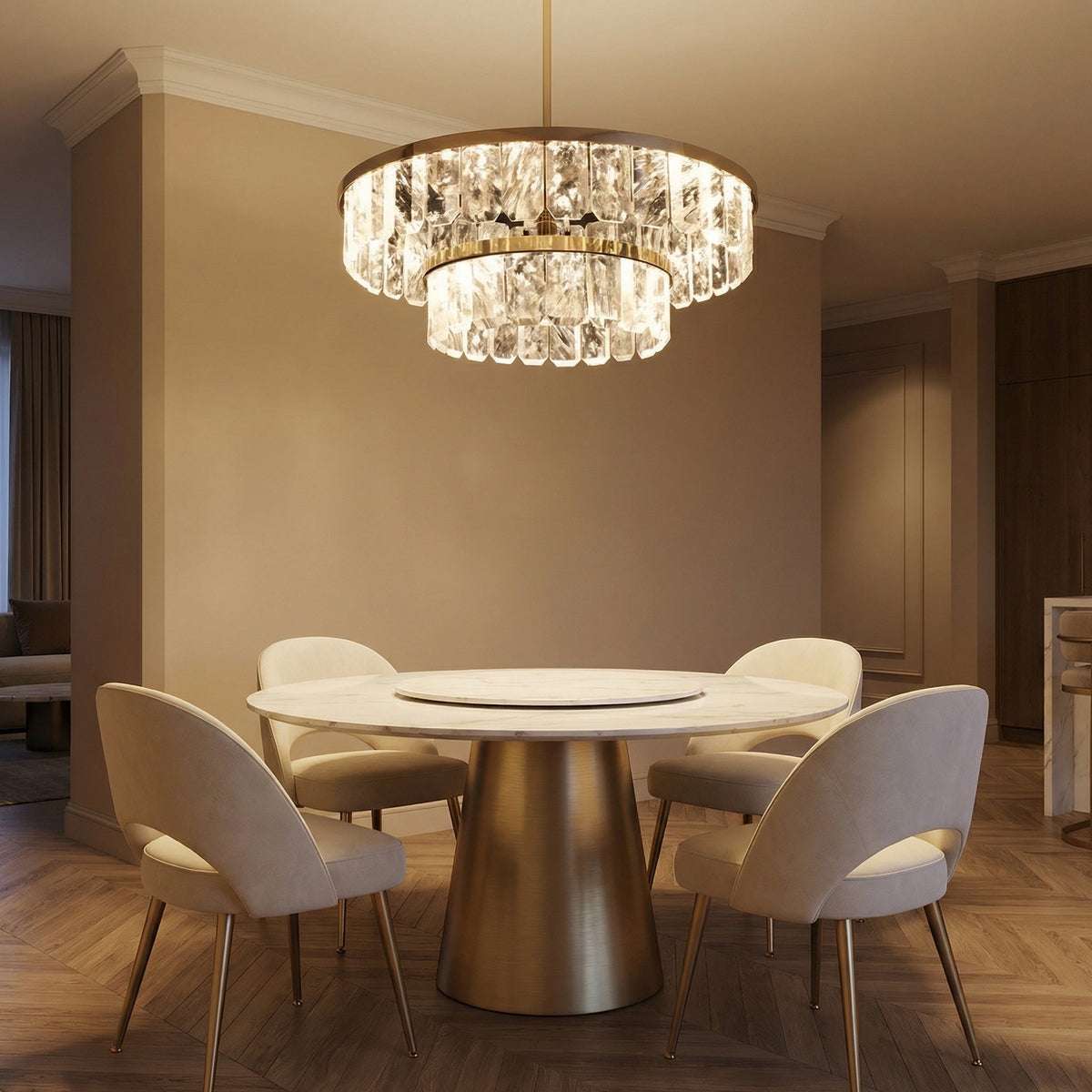 Fenis Round Crystal Chandelier