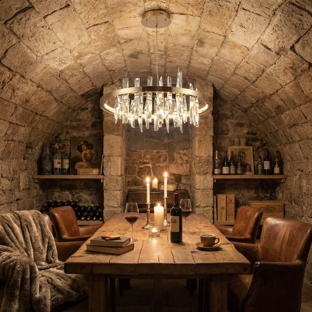 Uliia Round Crystal Pendant Light