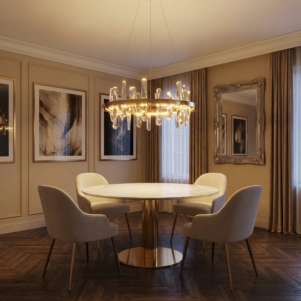 Mira Ring Crystal Chandelier
