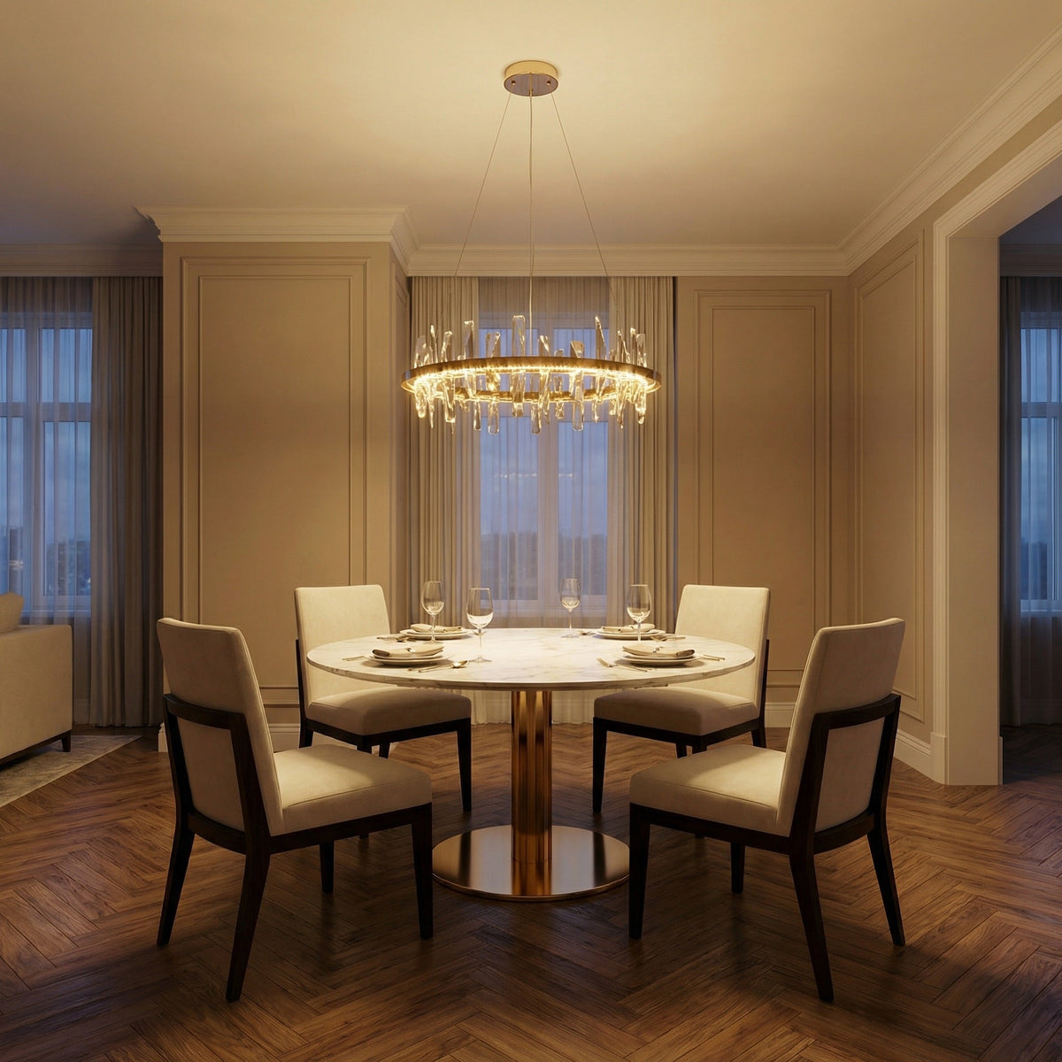 Mira Ring Crystal Chandelier